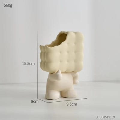Décoration d'intérieur créative Ornements Homme Biscuit Figurine en céramique Décor de bureau multifonctionnel Porte-stylo Vase Décor Cadeau d'anniversaire