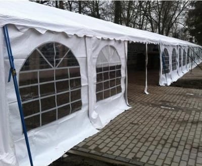 Professionele Partytent PVC 8x20x3 mtr in Wit