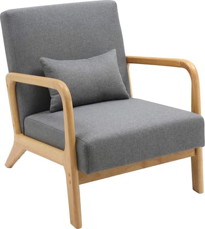 CLP Fauteuil Hibbing - Met armleuning volwassen - Relax - Design - Landelijk - Stof - licht grijs