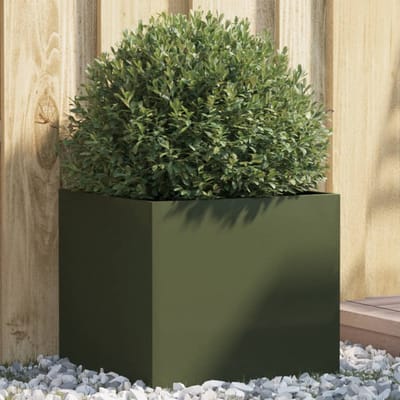 vidaXL - Plantenbak - 42x40x39 - cm - staal - olijfgroen