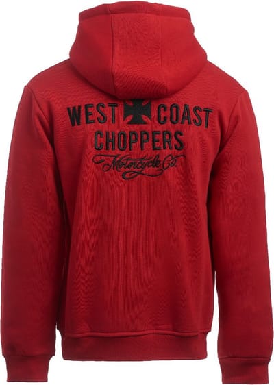 WCC West Coast Choppers Hoodie Motorcycle Co. Zip Hoody Red