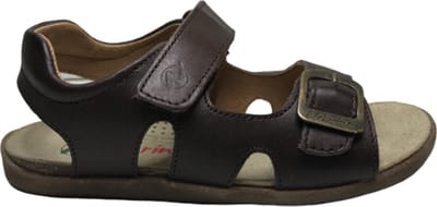 Naturino velcro gesp effen lederen sandalen Stream Dk bruin mt 27