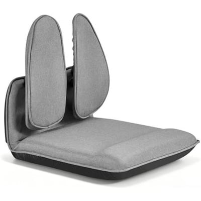 VEVOR Vloerstoel, 5-voudig verstelbaar, vloerfauteuil met ergonomische rugleuning, metalen frame, schuim- en linnen bekleding, multifunctionele vloerstoel om te lezen en te ontspannen, grijs