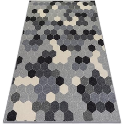 Kleden Rugsx Tapijt HEOS 78537 grijskleuring / crème zeshoek 120x170 cm