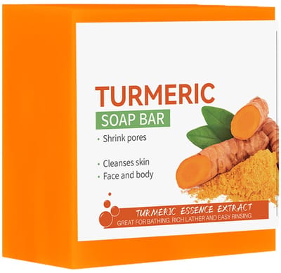 100% Natuurlijke kurkuma zeep| wonder zeep - 1 stuks turmeric soap| gezichtsreiniger| lichaamsreiniger| Helpt bij onzuiverheden zoals acne, zwarte poriën en pigmentvlekken| Body wash| hand wash| Zeepblok| handgemaakt turmeric soap