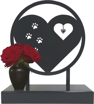 Urn hond groot - inhoud 1,8L - metaal - gepoedercoat - zwart