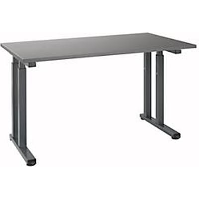 Bureauopstelling, rechthoekig, C-voet, B 1300 x D 650 x H 685-820 mm, grafietgrijs/grafietgrijs