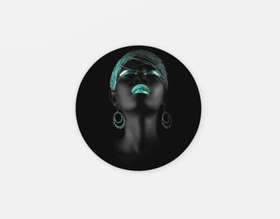 Rond Schilderij - Afrikaanse vrouw - Moderne Muurcirkel - Wanddecoratie print op Dibond - 40 cm