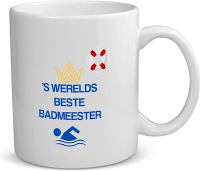 Akyol - 's werelds beste badmeester koffiemok - theemok - Badmeester - badmeesters - badmeesters - cadeau badmeester - zwemmen - zwemdiploma - cadeau - kado - gift - geschenk - vaderdag - lifeguard - 350 ML inhoud