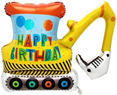 Dailygoods- Verjaardagsballon Geel - Aluminiumfolie - Graafmachineballon - Feestballonnen - Creatieve Ballon - 81 x 100 cm - Feestballon