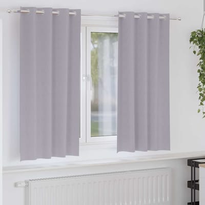 vidaXL Zwart-out Gordijnen met Ringen 2 st Metaalgrijs 175 x 140 cm