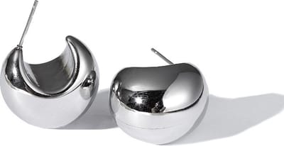 Lajetti - Stainless steel Zilverkleurig Oorknopjes Ringen - Bol Oorbel Silver Plated