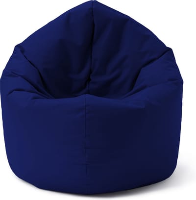 Lumaland Zitzak voor binnen en buiten, ronde 2-in-1 zitzak voor binnen en buiten, 300 l vulling, 120 x 80 x 75 cm, waterafstotend en robuust, blauw