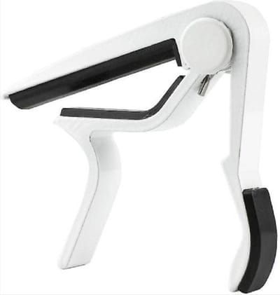 Capo - Gitaarklem - Platte toets - Gitaar capo met grip - Elektrisch en akoestisch - Guitar capo - Gitaar accessoire - Wit - Jonyx