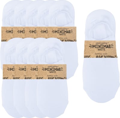green-goose® Bamboe Footies Dames - Lange Footies - 10 Paar - Wit - Enkelsokken - Duurzaam Ademend Materiaal - Stretch en Perfect Zittend