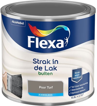 Flexa - Strak In De Lak Buitenlak Zijdeglans - Puur Turf - Mengverf - 500 Ml