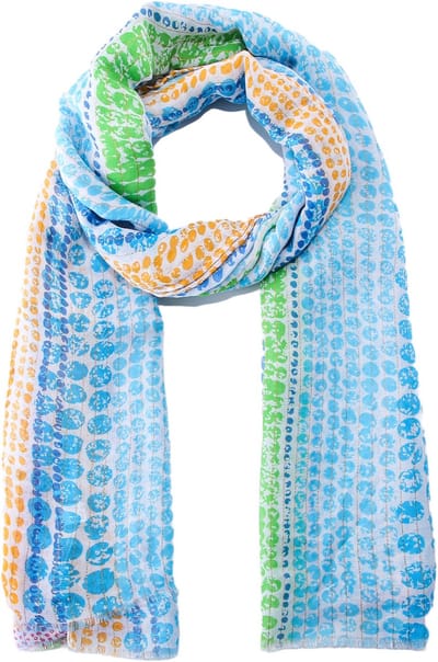 Emilie scarves - sjaal - print - lang - glitter - lichtblauw