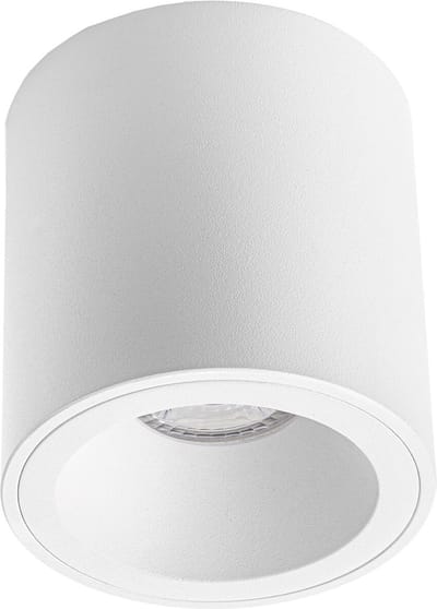 Opbouwspot GU10 - Pragmi Cliron Pro - Opbouw Rond - Mat Wit - Aluminium - Verdiept - Ø90mm