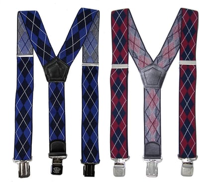 Tartan Duopack bretels met stevige sterke brede stalen clips