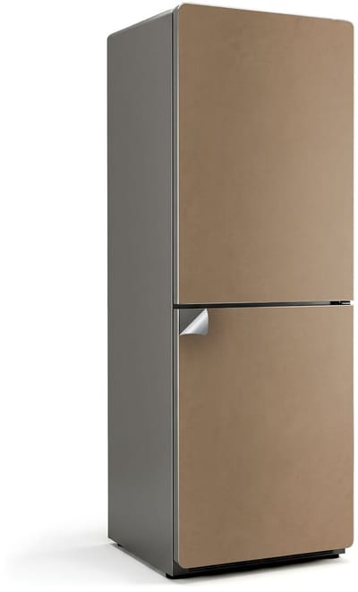 Wallfluent Koelkaststickers - Lichtbruin Koelkast Folie - 70 cm x 190 cm - Lichtbruin Koelkaststickers - Zelfklevende Koelkaststicker - Koelkast Cover - Koelkast Wrap - Koelkast Makeover
