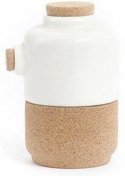 Amorim Cork Soulmate The Whistler Suiker of Melk Pot - Kurk/Keramiek - 8,6 x 7,2 x 11 cm - Wit