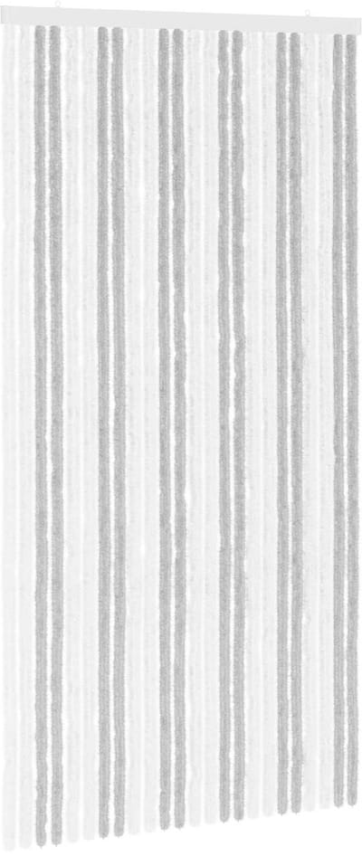 vidaXL - Insecten - Gordijn - Chenille - Lichtgrijs - en - wit - 100 - x - 200 - cm