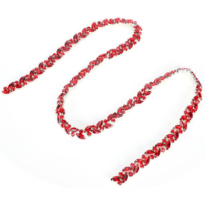 Paardenoog Bloemenketting Glas Diamant DIY Schoenveter Kleding Decoratie Accessoires Groot Rood rood