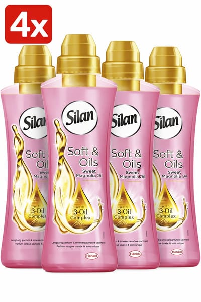 (4x) Silan Wasverzachter - 48sc1,2L - soft & oils sweet magnolia oil