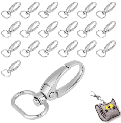 20 Stuks Sluitingen Lanyard Karabijnhaak - Duurzame Wartels met Zinklegering voor Sleutels en Meer