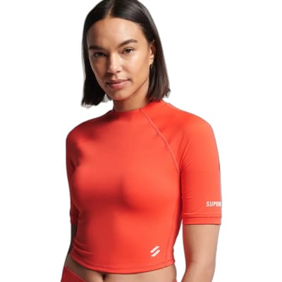 Superdry Run 3/4 Tight Crop T-shirt Met Korte Mouwen Oranje XS Vrouw
