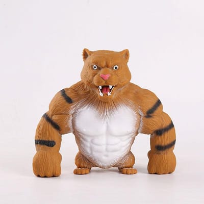 Grote Tijger Anti-Stress Speelgoed Zacht Lijm Knijpen Fidget Speelgoed Squishy Stressverlichting Voor Kinderen Volwassenen Cadeau J191 brown