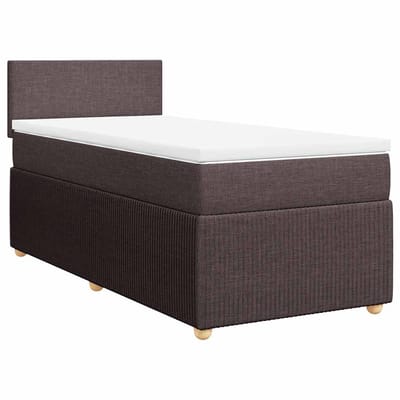 vidaXL - Boxspring - met - matras - stof - donkerbruin - 90x190 - cm