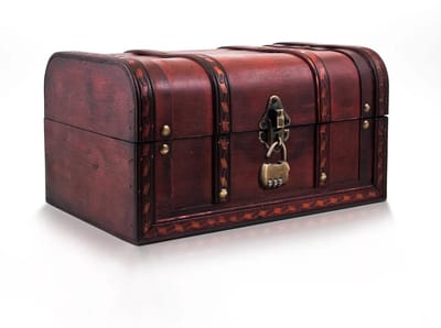 Dailygoods- Schatkist Handgemaakt - Houten Kist met Cijferslot - Piratenschatkist - Cadeaudoos voor Bruiloft - 28x19x15cm - Inclusief Deksel