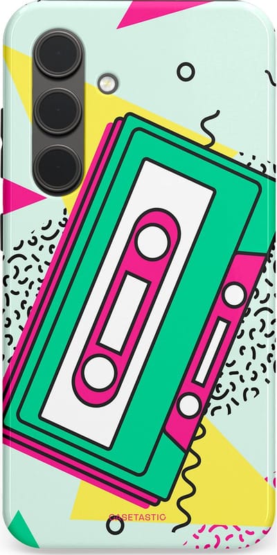 Casetastic Hoesje Geschikt voor Samsung S24 - Stijlvolle Beschermende Duo-layer Case - Retro 80s muziek