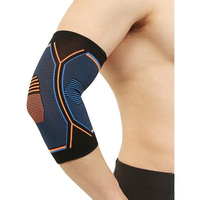 1 stuks elleboogbrace voor gewichtheffen compressie elleboogsteun gebreid ademend fitness sport elleboogbeschermer XL