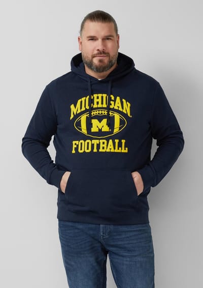 s.Oliver - male - Modern fit sweatshirt met capuchon en college artwork