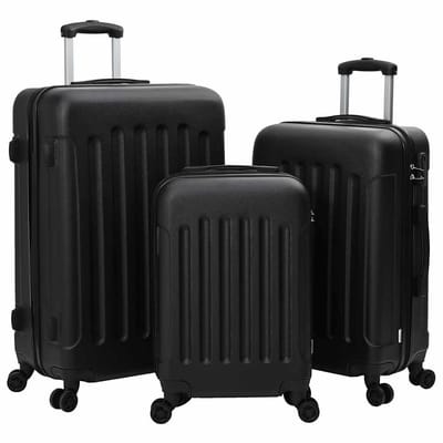 vidaXL - Koffer - met - slot - 3 - st - Zwart - 50 - x - 31 - x - 78 - cm - ABS - Kunststof