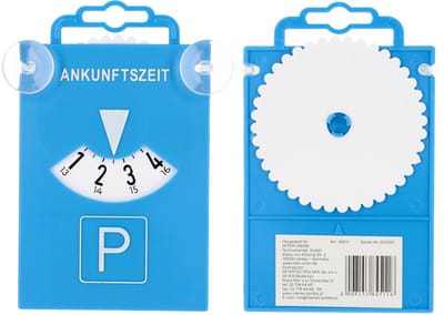 Universele parkeerschijf met zuignap, blauw.
