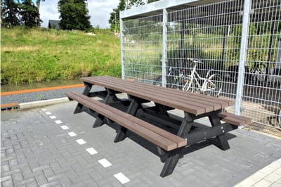 Rockwood® Picknicktafel Vlier - Zwaar Kunststof - Quartz Brown 3.00m