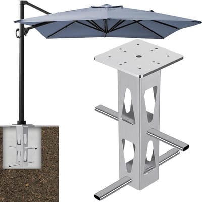 Verstevigde Grondanker voor Parasol - Universele Inbouwstandaard voor Tuin en Terras