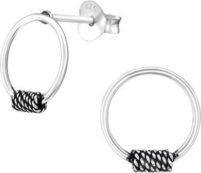 Montebello Oorbellen Besa - 925 Zilver E-Coating - Bali - ∅10mm