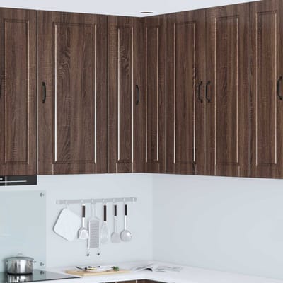 vidaXL - Wandhoekkast - PORTO - Bruin - Eiken - 57 - x - 57 - x - 100 - cm - Bewerkt - hout