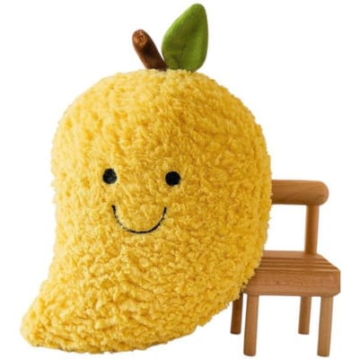 Knuffel Mango Lachend 25 Cm - Zacht Fruit Knuffeldier Knuffel Decoratie Voor Kinderen En Volwassenen