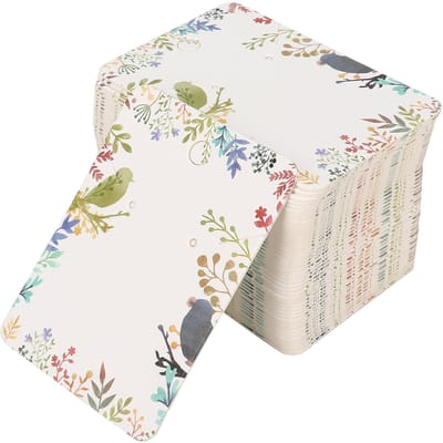 100 Pièces Boucle d'Oreille Clou Présentoir Rangement Papier Bijoux Collier Cartes Épingle à Cheveux Carte de Rangement white