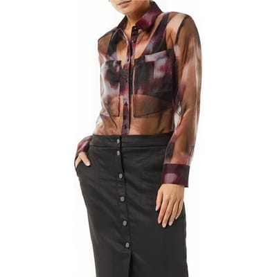 Comma  Blouses Aubergine Size: 40 | Button-Down Shirts Outlet | Dames | Paars