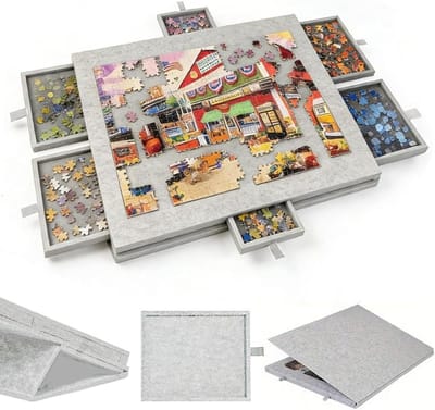 Kantelbare Puzzeltafel - Puzzelplank met Laden - Ontspannen Puzzelen - Met Verstelbare Standaard - Voor 1000 Stukjes - Zilvergrijs
