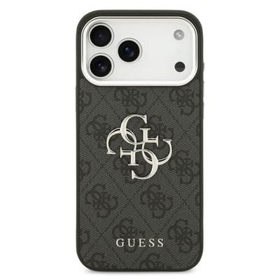 Guess Back Cover - iPhone 17 Pro - Zwart - Harde back voor valbescherming - Big Metal Logo