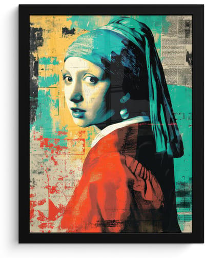 Poster in lijst - Fotolijst 30x40 cm - Posters - Klassiek - Pareloorbel - Streetartstijl - Kleurrijk - Posterlijst zwart - Decoratie - Wanddecoratie woonkamer - Muurdecoratie slaapkamer