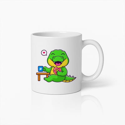 Schattige Alligator Lunchen Mok – Leuke Cartoon Dieren Koffiebeker voor Kinderen en Volwassenen