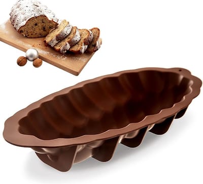 Gevlochten Broodpan Silicone Bruin SILLINIE 41 cm - Broodvorm - Patroon - Broodbakvorm - Bakplaat